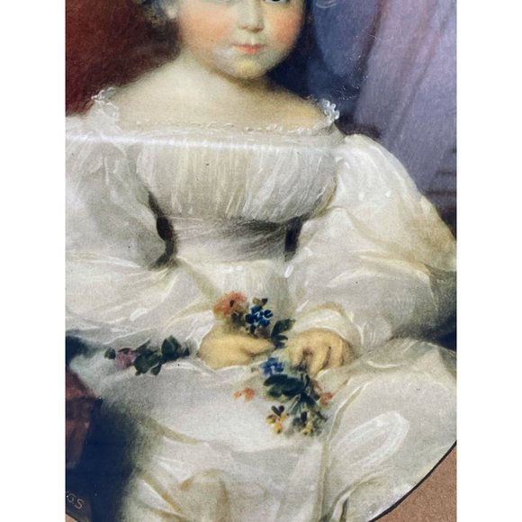 Vintage Art Deco Victorian Little Girl Print Gold Frame - Picture 4 of 13